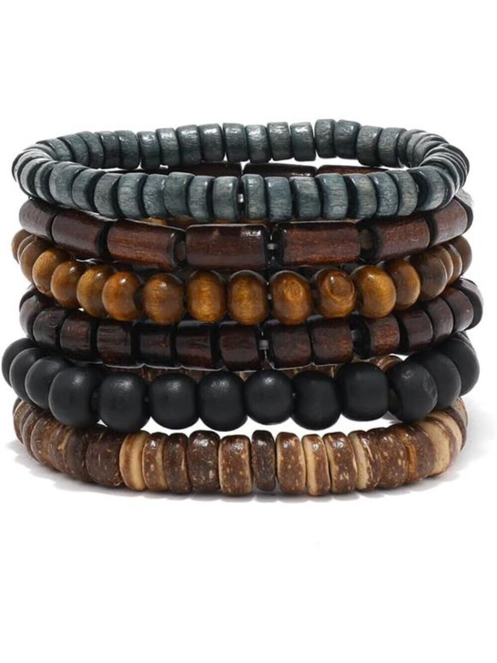 Gothic Bracelet Set Adjustable Punk Leather Beaded Cuff Bangles Grunge Emo